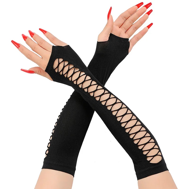 Długie, koronkowe rękawiczki d – Fingerless Glove Knit recenzja i cena