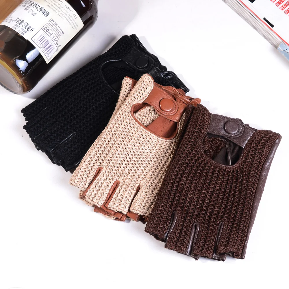 Męskie rękawice bez palców, wy – Leather Driving Glove recenzja i cena