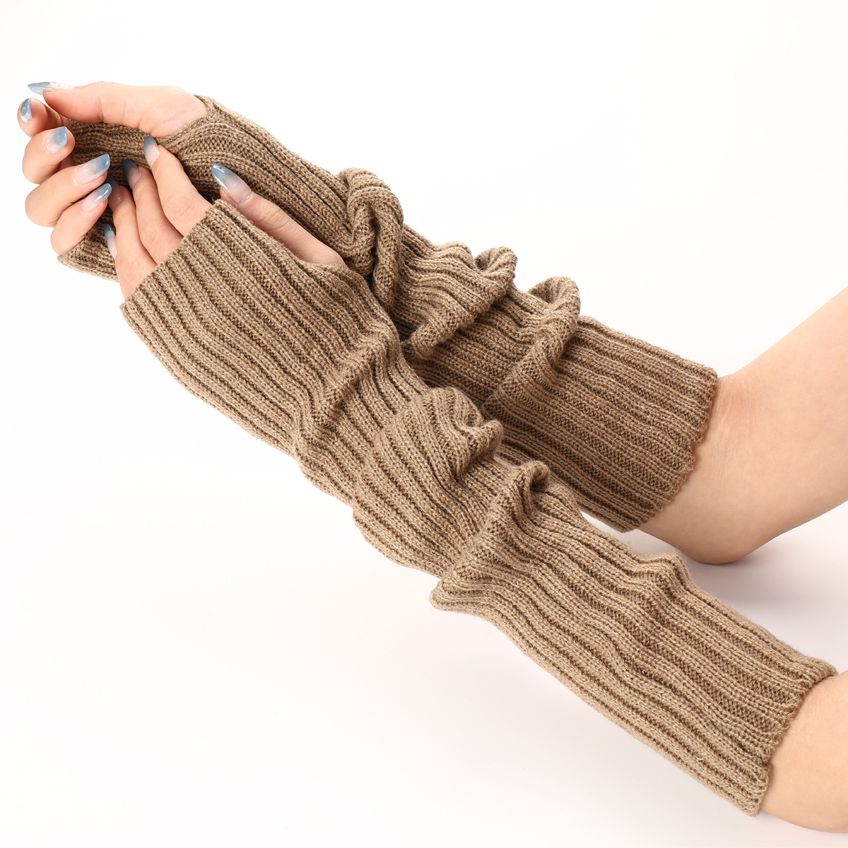 Damskie długie, prążkowane ręk – Fingerless Glove Knit recenzja i cena
