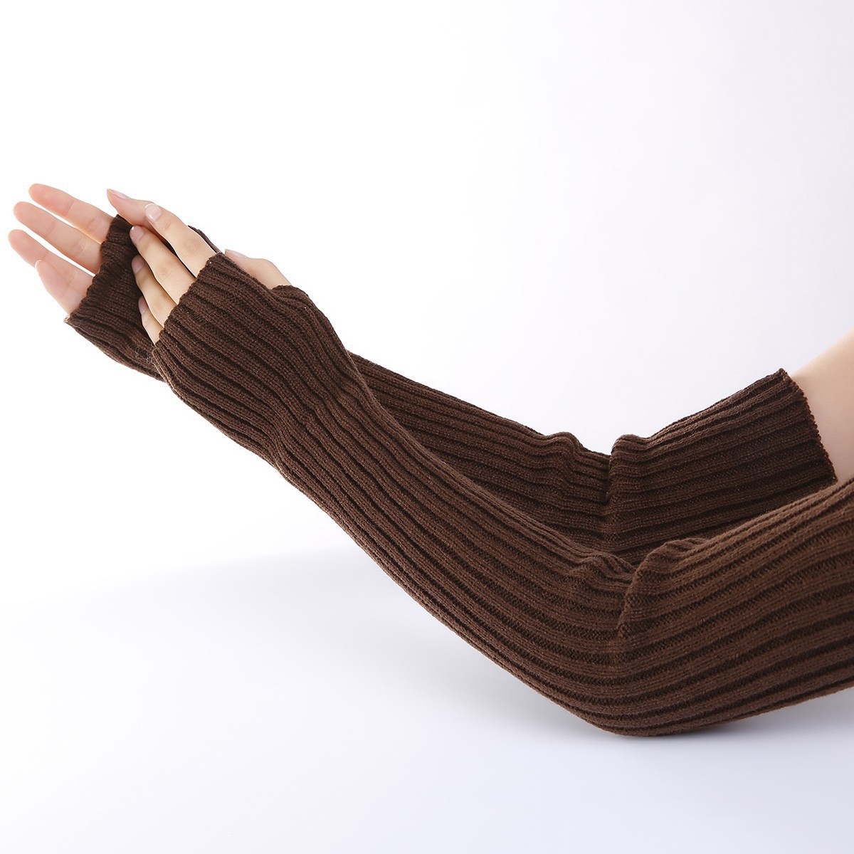 Damskie długie, prążkowane ręk – Fingerless Glove Knit recenzja i cena